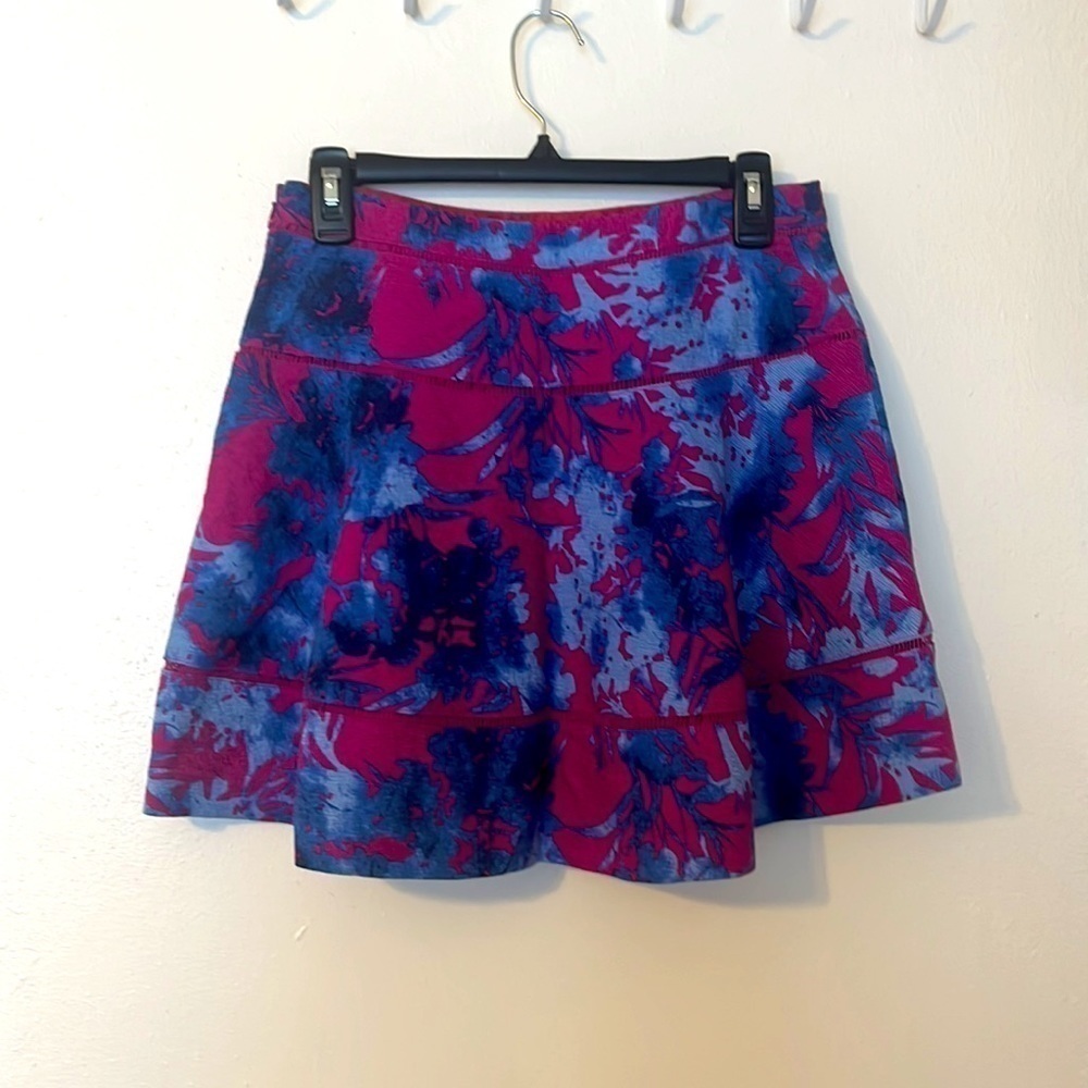 Banana Republic Blue and‎ Hot Pink Floral Print Skirt Size 2 - Picture 6 of 9